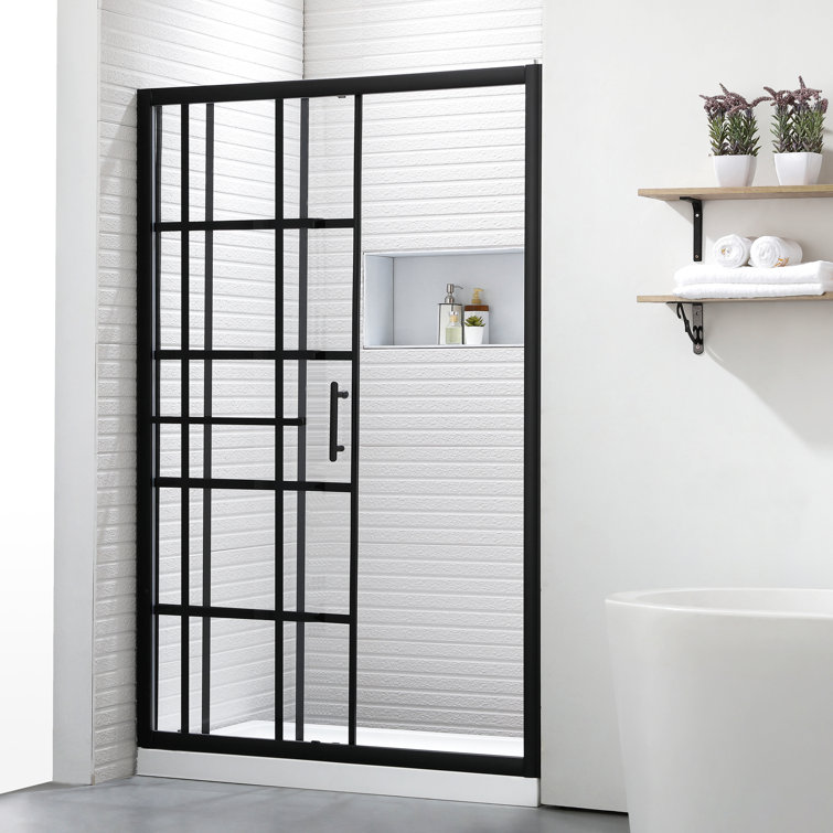 Zipcode Design™ Cyrus 48" W x 72" H Single Sliding Framed Shower Door
